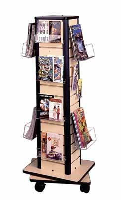 Three-Panel Shelf and A-Frame Displayers Display a variety of media all in one unit Made out of natural pine A-Frame Display has two top hinged 60"H x 14 1 "L x 9 4" panels that open to create an "A"