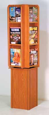 Floor Standing Displayers DISPLAY Literature Revolvers Attractive displayers in distinctive solid oak designs /4" solid oak sides and dividers with laminated back panels Choose laminated wood or