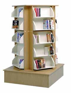 MAR-LINE Rotor Stand Displayers High-capacity with the attractive look of real wood High-impact polycarbonate towers rotate for easy title selection Pocket dimensions are 4 1 " x 4 1 "D Melamine