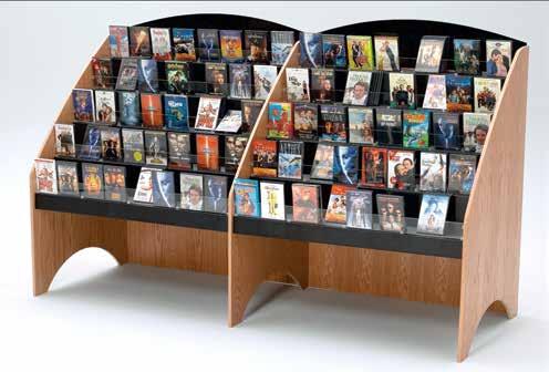 Media Displayers DISPLAY MAR-LINE Rotor Islands Store up to 70 paperbacks in nine square feet Strong polycarbonate towers rotate for easy selection Five-tier shelves measure: 8 7 8"H x 4 1 " x 4 1 "D