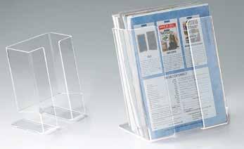 Single-Pocket Literature Holders Organize stacks of brochures, pamphlets, and more Crystal-clear acrylics allow full-face viewing Open-front holders make it easy to add or remove literature Cushioned