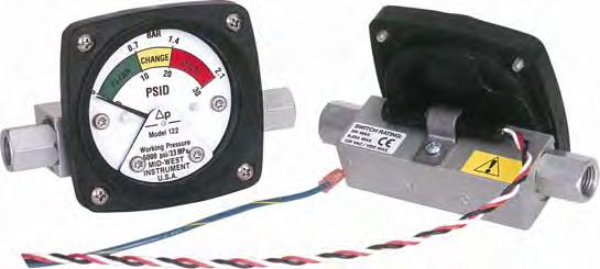 Piston Type Differential Pressure Gauge Switch Option Model 122 Model 122 Gauge with switches have one or two Single Pole Single Throw (SPST) or Single Pole Double Throw (SPDT) reed switches with the
