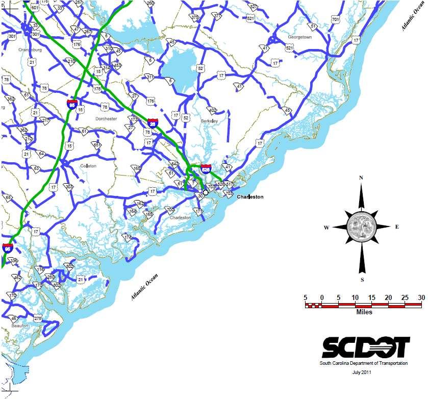 Figure 7. South Carolina Overweight Truck Routes Map 2.