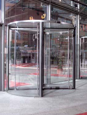 closure All-glass design throughout revolving doors