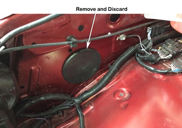 3 Remove and discard the plug from the inner guard panel.