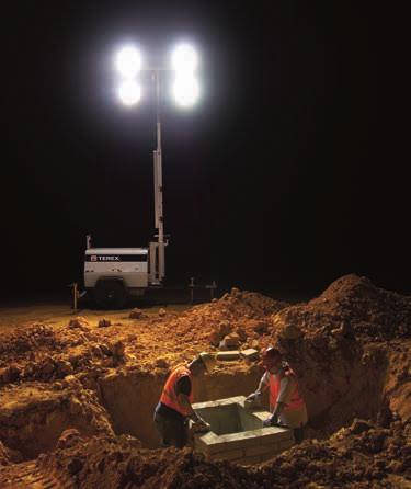 COST-EFFECTIVE AND CAPABLE The Terex AL 4 offers a durable, cost-effective solution for worksite lighting.