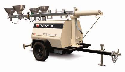 Terex Light Towers AL 4 POWERFUL PRODUCTIVITY Industry-proven, heavy-duty Kubota engines and a 6 kw generator come standard AL4 light tower, providing reliable