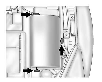 Vehicle Care 10-39 Engine Compartment Fuse Block To remove the fuse block cover, press the three retaining