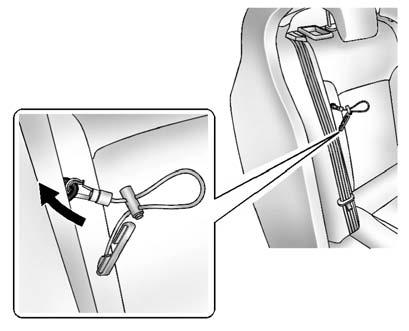 Locate the anchorage loop between the rear outboard seatback and seat bolster, near the top. 2.