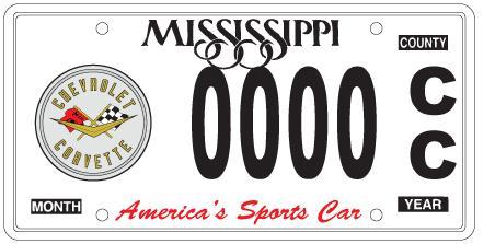 Page 5 MS Corvette Club Pre-order your Mississippi Corvette Car Tag! Page 5 There must be 300 tags pre-sold before the tags will be printed.