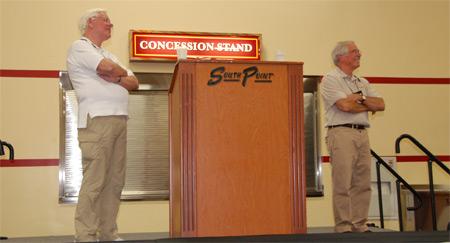 Dave McLellan (left) and Dave Hill, both past Corvette chief engineers, gave a popular and interesting talk.