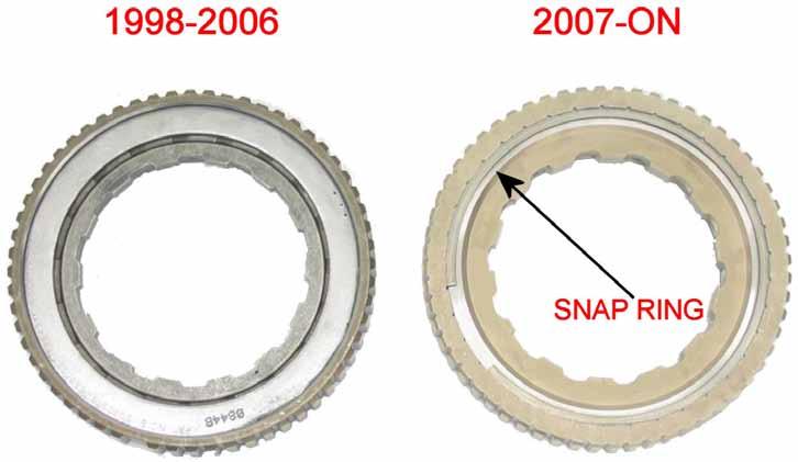Ford 67 Intermediate Mechanical Diode Sprag In 2007, Ford introduced a new design mechanical diode. They increased the number of ratchet teeth in the diode which should increase holding strength.