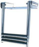 Ladder Stainless steel telescopic ladder, for scrolling fixing on or under the platform. Suitable for motorboats.
