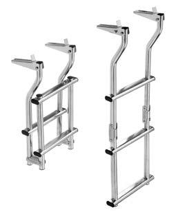 482 x 337 x 47 H. Frame mm. 390 x 80. 3030463 3 Stainless steel steps 3030473 3 Wooden steps Ladder Wooden folding ladder with safety hooks. Article Steps Length mm.