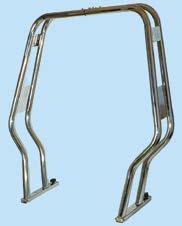 Folding roll-bar Stainless steel, Suitable for RIBs with grp keel. Adjustable width up to 2200 mm. Height 1150 mm. Base, length 265 x width 45 mm. Wheelbase mm. 180. 3030825 Ø tube mm.
