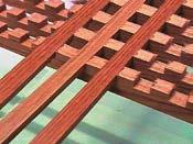 Teak plank Teak plank to build decks on any boat. Dims. Length from 3000 to 3500, width 50, thickness 8, caulking channel 5 mm. Teak gratings profiles Dims.