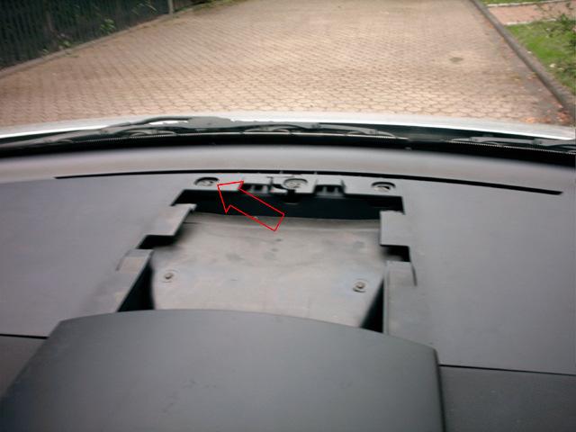Now you have to start disassembling your dashboard Just push the centre part towards the windshield. Then you see this.