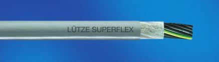 PVC c-track cables LÜTZE SUPERFLEX N Machine and device construction, transport and conveyor technology, heating, climate technology In dry and moist rooms As control, measurement and control cable