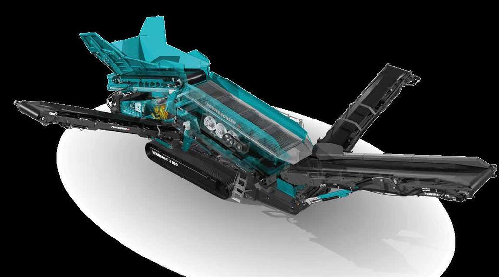 WARRIOR 20 21 WARRIOR 2100 The Warrior 2100 is engineered to include the proven Triple Shaft technology which is unique to Powerscreen heavy duty mobile screens.