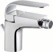 Trap not included. A40172EXP Bidet Mixer with pop-up Spout length: 125 mm. Cartridge with flow rate and temperature limiter.