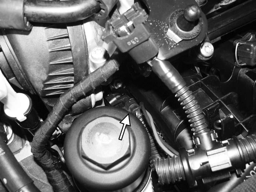 99) On the right side of the intake manifold, connect the factory electrical connector for intake runner flap position sensor to the matching connection on the APR