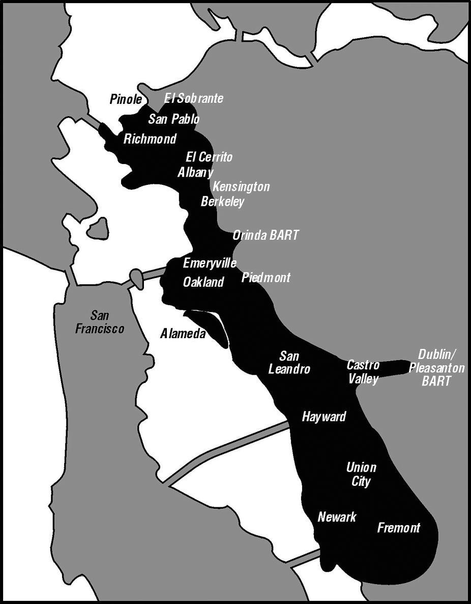 Service Area East Bay Paratransit service is available within the AC Transit and BART areas shown on the map below.