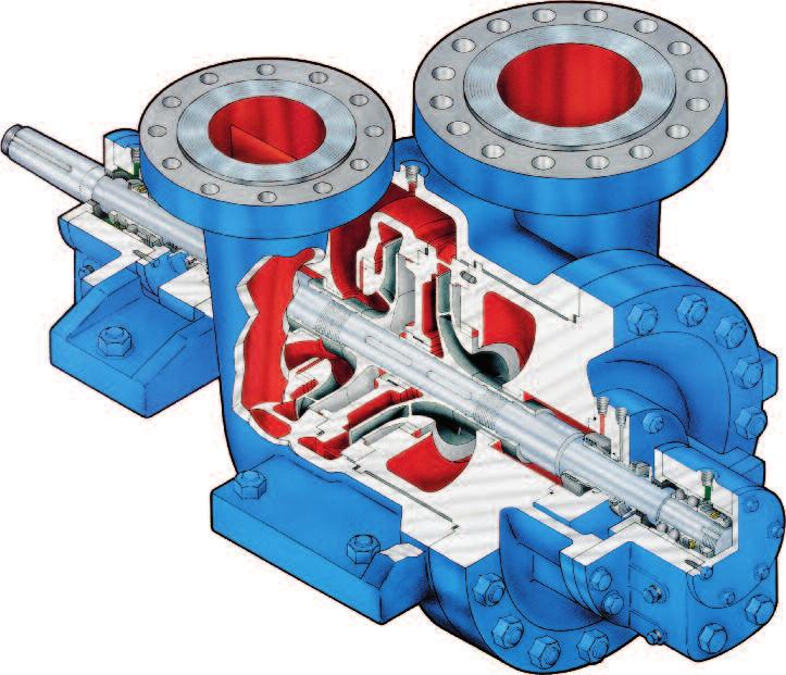 Model 3640 (ISO 13709/API BB2) High-Pressure/ High-Temperature Two-Stage Process Pumps Heavy-Duty Design Features for Refinery and Petrochemical Services CLASS 300 RF FLANGES STANDARD Other classes