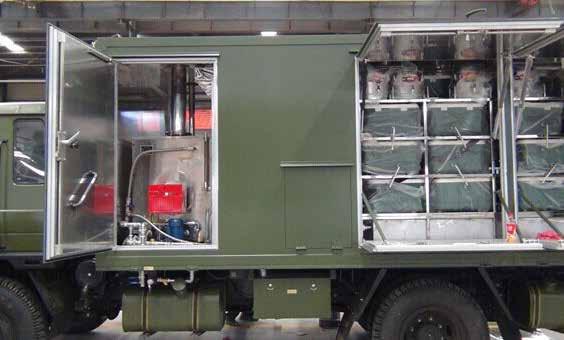 With a carrying capability of 500 sets of meal and soup and 1300L of clean water, this truck can be used in multitude of applications.