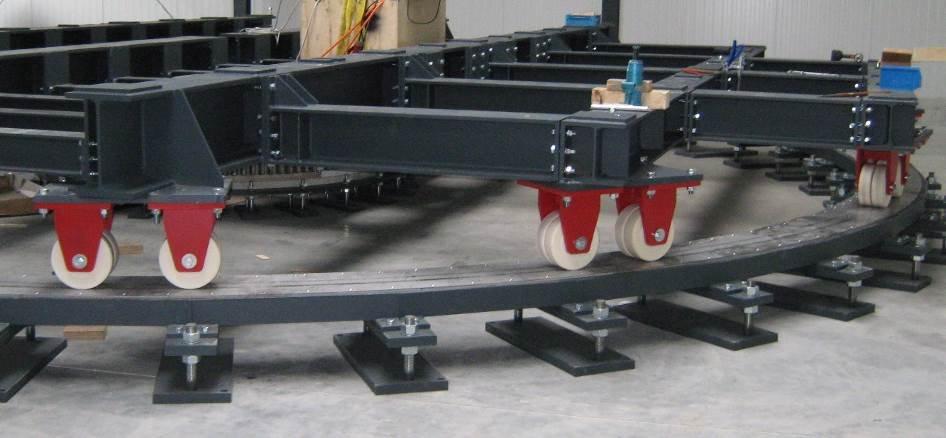 : Heavy-duty roller bearing Heavy-duty castors: Roller bearing heavy-duty castors at the turntable
