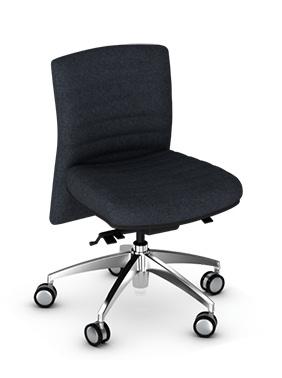 low, medium and high back Swivel only mechanism Choice of fixed arms polished arms or height Height adjustable