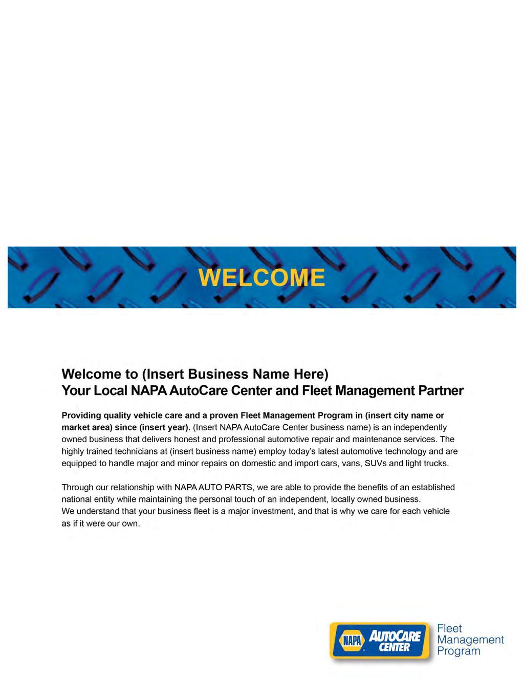 Welcome to Your Local NAPA AutoCare Center and Fleet Management Partner Providing quality vehicle care and a proven Fleet Management Program in Sandy Utah since 1981.