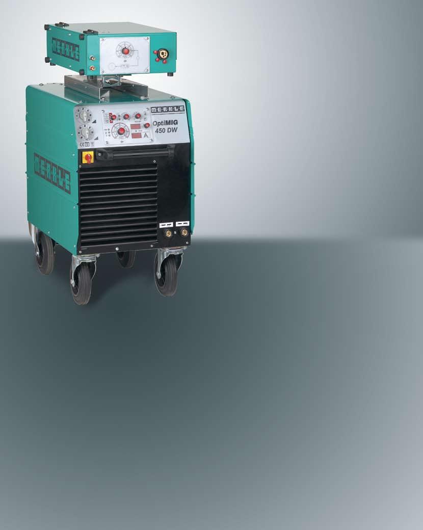 MIG/ MAG Merkle OptiMIG MIG/MAG series OptiMIG The series OptiMIG 350/450/550 consists of step controlled MIG/MAG welding units from 350 to 560 A welding current.