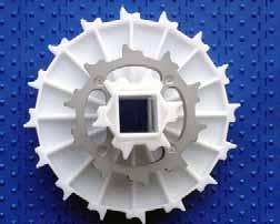 We also have sprockets to be used with motor drum in applications needing a special cleaning or in conveyors in which it is not possible to place the motor in the outside due to problems of space