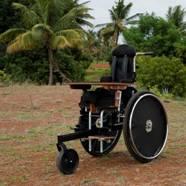 The Moti-Go Wheeled Supportive Seating is a locally size adjustable supportive wheelchair.