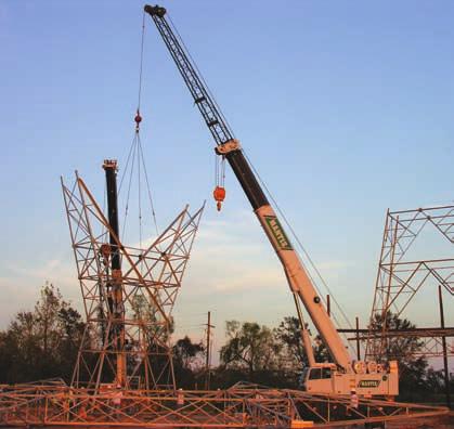 ON THE JOB The Tadano Mantis telescopic boom crawler crane is well suited for standard lift crane work, as well as the rigors of heavy-duty and duty cycle work.