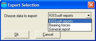Figure 7.8-5 The format of the text file bearingslist.txt 7.8.5 Reports This function opens a drop down list to select what kind of report user wants to get.