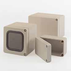 Mini-Polyglas 21 / 22 Mini-Polyglas enclosure with hidden external hinge for MCR technology Standard version or with window Included in delivery: Enclosure consisting of base and door; please order