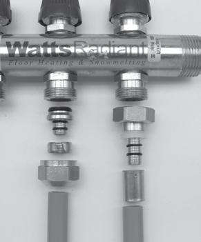 These fittings are for Stainless Steel or T20  Watts Radiant copper manifolds with built-in