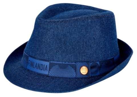 39 F863 HAT FOR BARTENDERS FV Trilby style hat with stitching on the peak. 100% denim cotton.