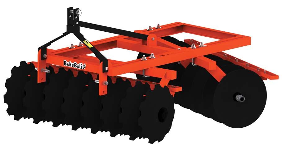 DISC HARROW CHANNEL FRAME TYPE With Greasing Point Gang adjustment on U clamp Description 12 Disc 14 Disc 16 Disc 1 Disc 20 Disc 22 Disc 24 Disc 2 Disc Frame (mm) Maximum Depth (mm)
