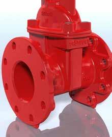 The grooved end gate valve is fixed to the pipe by means of standard clamping couplings.