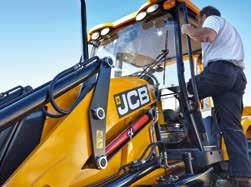 SAFETY AND SECURITY. In a JCB 3CX, operators sit higher up than in most construction machinery. This viewpoint provides excellent visibility through 360 of the working area.