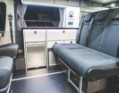 Additional single seats can be fitted to the sliding rail on LWB models. Making your campervan a full 7 seater.