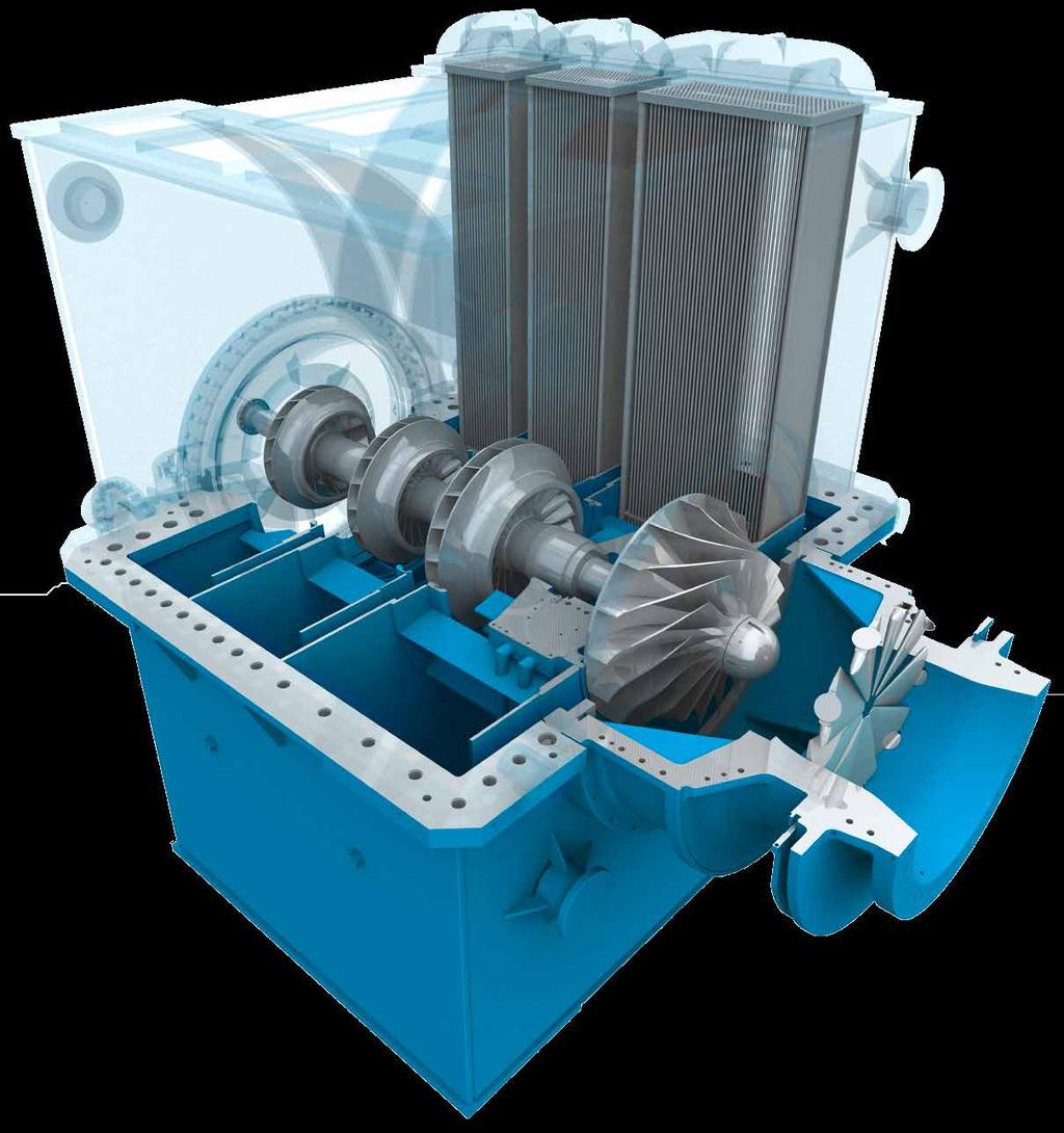 Integrated compressor coolers 1 st stage overhung impeller