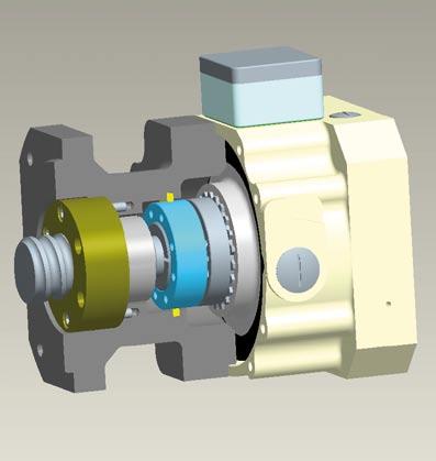 ROBA -topstop Examples ROBA -topstop single circuit brake with integrated ROBA -ES shaft coupling and shaft connection This ROBA -topstop single circuit brake module is mounted directly onto a