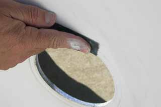 surfaces. 1. After the hole is drilled in the fiberglass sump, use 80 grit sandpaper to smooth the inside and outside surface for 2" around the opening.