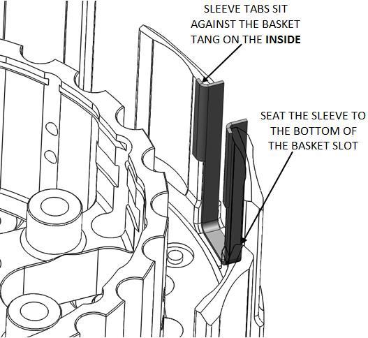 8. Install the [#70] Rekluse basket sleeves in the