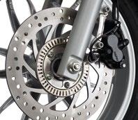 The 16 front wheel and the 2 disc brakes with standard two channel ABS provide stability and optimum