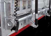 Height-adjustable supports at the rear under the chassis fitted as standard (only on models HS 105020 BS and HS 106020 BS) Solid steel shaft for shifting the planks over the entire width Lashing