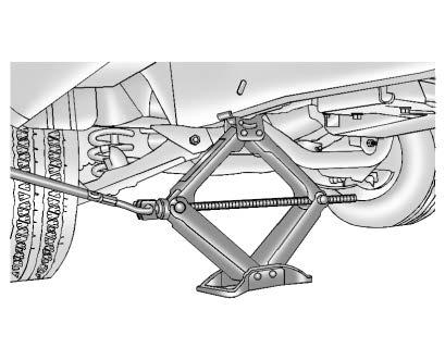 Rear Flat: Assemble the jack (1) together with the jack handle (5), two extensions (3), and